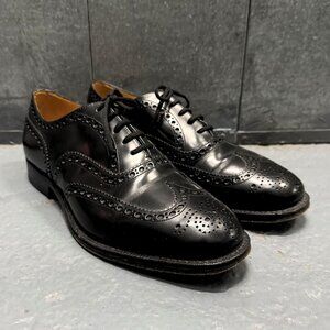 CHURCH'S Custom Grade Black Leather Shoes Wingtip Brogue Oxford Sz UK 9 G US 10